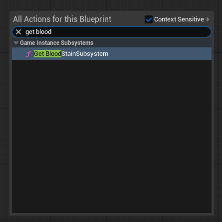Get Bloodstain Subsystem node